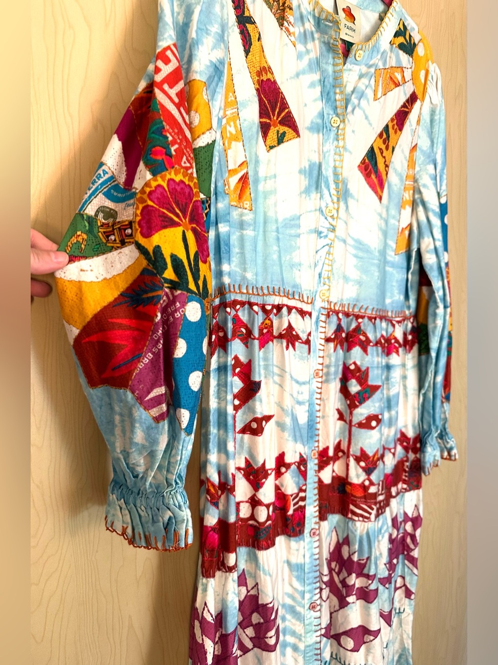 FARM Rio Multi‑Color Floral Tie‑Dye Maxi Dress - Picture 4 of 14